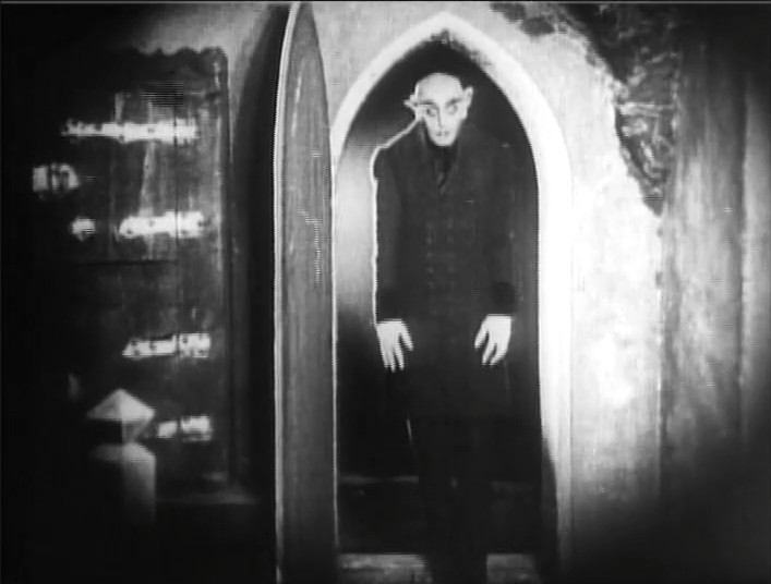 Count Orlok appears in a doorway in the 1922 version of Nosferatu