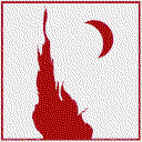 author stamp featuring cypress tree and crescent moon